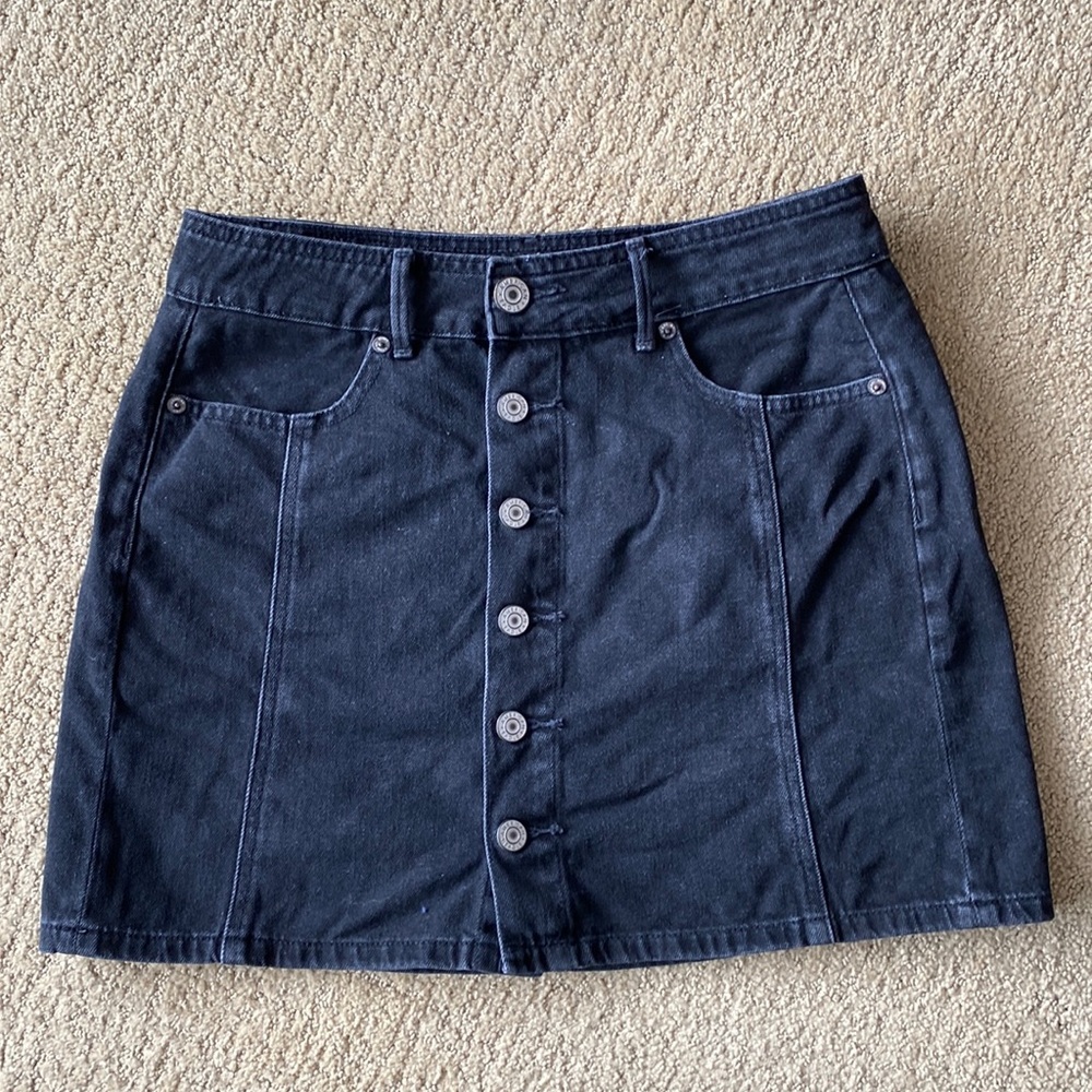 American Eagle Denim Mini Skirt - Size‎ 4 - Black